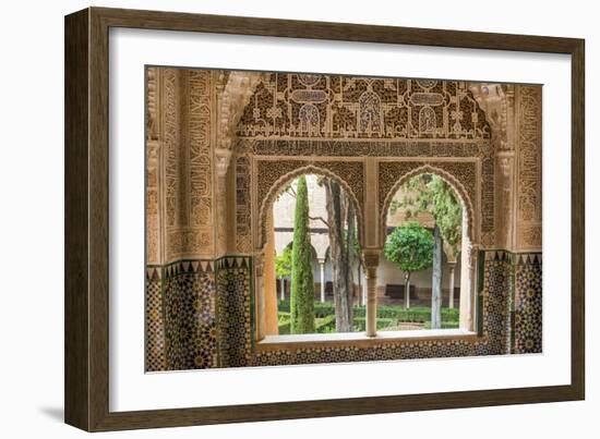 Granada, Spain, Alhambra, Close Up of Architecture in Nasrid Palace-Bill Bachmann-Framed Photographic Print