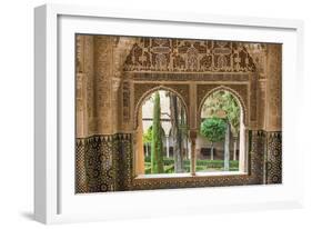 Granada, Spain, Alhambra, Close Up of Architecture in Nasrid Palace-Bill Bachmann-Framed Photographic Print