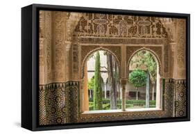 Granada, Spain, Alhambra, Close Up of Architecture in Nasrid Palace-Bill Bachmann-Framed Stretched Canvas