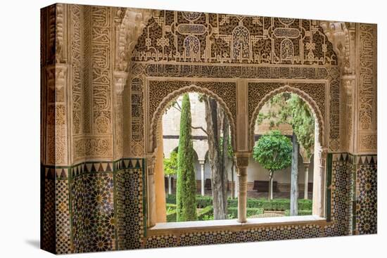 Granada, Spain, Alhambra, Close Up of Architecture in Nasrid Palace-Bill Bachmann-Stretched Canvas