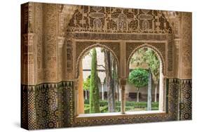 Granada, Spain, Alhambra, Close Up of Architecture in Nasrid Palace-Bill Bachmann-Stretched Canvas