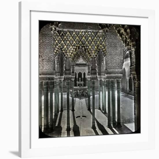 Granada (Spain), Alhambra, Lions Yard Taken of the Escutcheon Room, Circa 1865-Leon, Levy et Fils-Framed Photographic Print