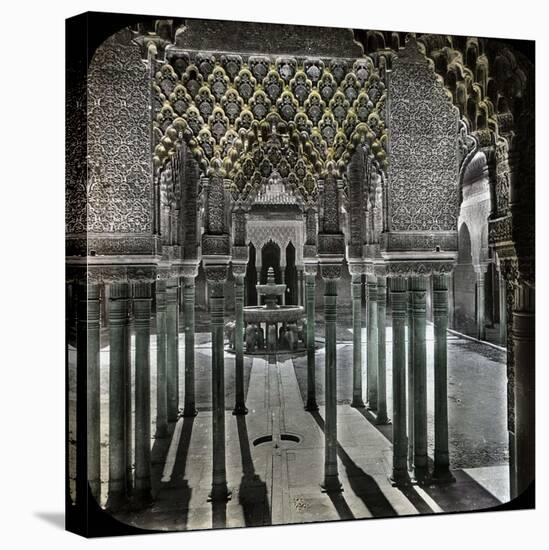 Granada (Spain), Alhambra, Lions Yard Taken of the Escutcheon Room, Circa 1865-Leon, Levy et Fils-Stretched Canvas