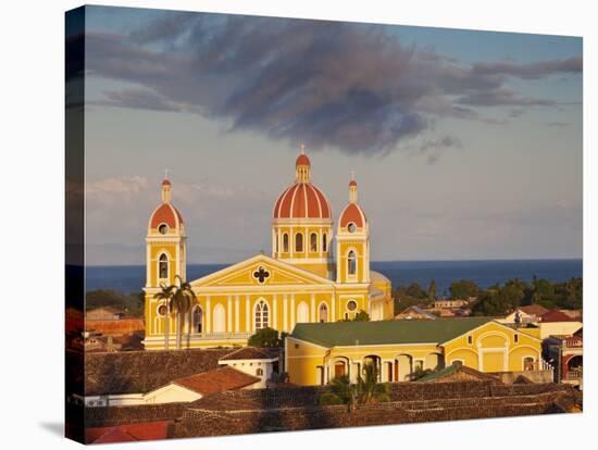 Granada, View of Cathedral De Granada from Iglesia De La Merced, Nicaragua-Jane Sweeney-Stretched Canvas