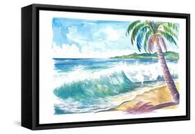 Grand Anse Beach Swell Grenada Caribbean Island-M. Bleichner-Framed Stretched Canvas