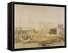 Grand Approach to the Temple of Philae, Nubia, from Egypt and Nubia , Vol.1 (Litho)-David Roberts-Framed Stretched Canvas