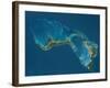 Grand Bahama and Abaco Islands, Bahamas, Satellite Image-null-Framed Photographic Print