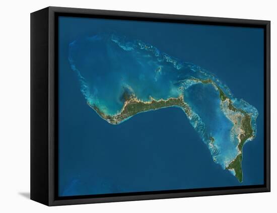 Grand Bahama and Abaco Islands, Bahamas, Satellite Image-null-Framed Stretched Canvas