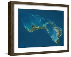 Grand Bahama and Abaco Islands, Bahamas, Satellite Image-null-Framed Photographic Print