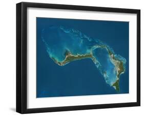 Grand Bahama and Abaco Islands, Bahamas, Satellite Image-null-Framed Photographic Print