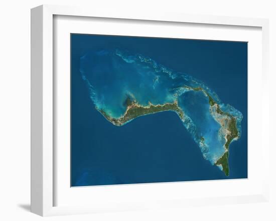 Grand Bahama and Abaco Islands, Bahamas, Satellite Image-null-Framed Photographic Print