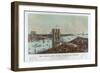 Grand Birds Eye View of the Great East River Suspension Bridge by Currier & Ives-null-Framed Giclee Print