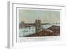 Grand Birds Eye View of the Great East River Suspension Bridge by Currier & Ives-null-Framed Giclee Print