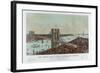 Grand Birds Eye View of the Great East River Suspension Bridge by Currier & Ives-null-Framed Giclee Print