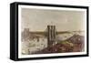 Grand Birds Eye View of the Great East River Suspension Bridge Connecting the Cities of New York an-Currier & Ives-Framed Stretched Canvas