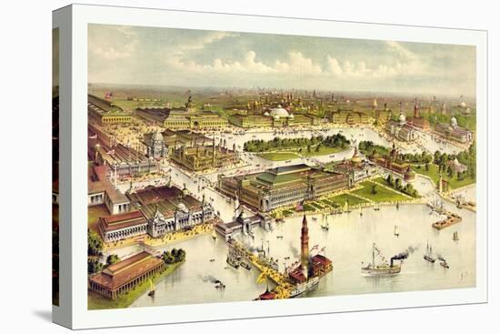 Grand Birds Eye View of the Grounds and Buildings of the Great Columbian Exposition at Chicago-Currier & Ives-Stretched Canvas