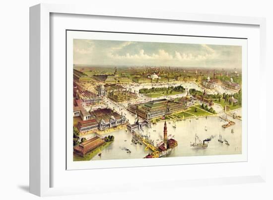 Grand Birds Eye View of the Grounds and Buildings of the Great Columbian Exposition at Chicago-Currier & Ives-Framed Giclee Print