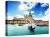 Grand Canal and Basilica Santa Maria Della Salute, Venice, Italy and Sunny Day-Iakov Kalinin-Stretched Canvas