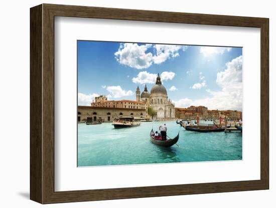 Grand Canal And Basilica Santa Maria Della Salute, Venice, Italy And Sunny Day-Iakov Kalinin-Framed Photographic Print