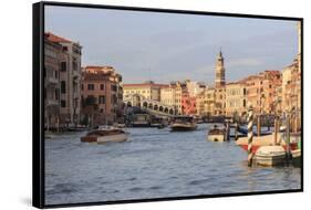 Grand Canal and Rialto Bridge. Venice. Italy-Tom Norring-Framed Stretched Canvas