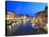 Grand Canal at Dusk, Venice, UNESCO World Heritage Site, Veneto, Italy, Europe-Amanda Hall-Stretched Canvas