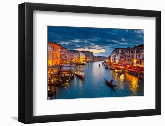 Grand Canal At Night, Venice-null-Framed Art Print