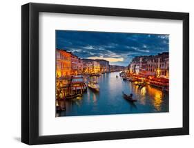 Grand Canal At Night, Venice-null-Framed Art Print