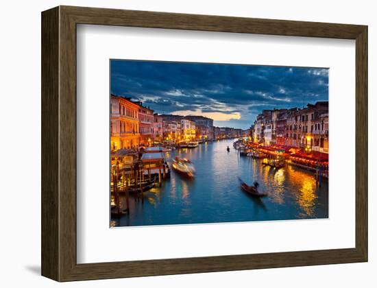 Grand Canal At Night, Venice-null-Framed Art Print