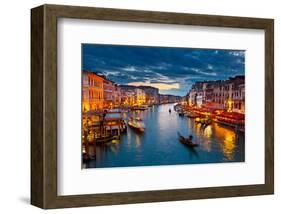 Grand Canal At Night, Venice-null-Framed Art Print