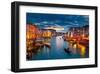 Grand Canal At Night, Venice-null-Framed Art Print