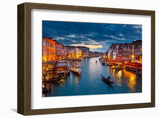 Grand Canal At Night, Venice-null-Framed Art Print