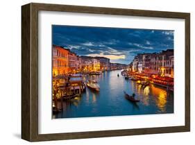 Grand Canal At Night, Venice-null-Framed Art Print