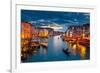 Grand Canal At Night, Venice-null-Framed Art Print