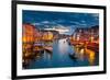 Grand Canal At Night, Venice-null-Framed Art Print