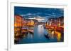 Grand Canal At Night, Venice-null-Framed Art Print