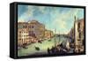 Grand Canal at San Vio-Canaletto-Framed Stretched Canvas