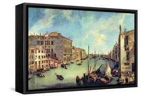 Grand Canal At San Vio-Canaletto-Framed Stretched Canvas