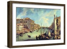 Grand Canal At San Vio-Canaletto-Framed Art Print