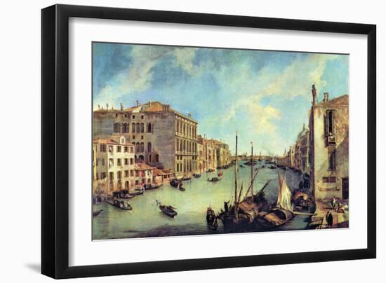 Grand Canal At San Vio-Canaletto-Framed Art Print