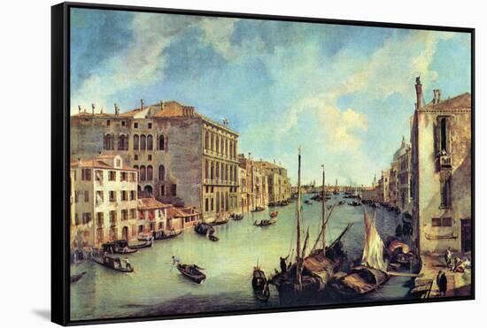 Grand Canal At San Vio-Canaletto-Framed Stretched Canvas