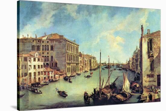 Grand Canal At San Vio-Canaletto-Stretched Canvas