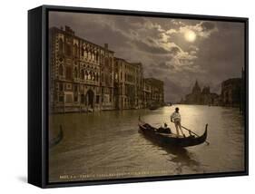 Grand Canal by Moonlight, 1890s-Science Source-Framed Stretched Canvas