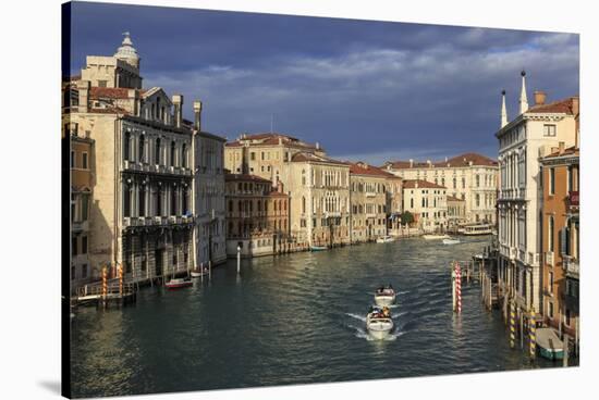 Grand Canal from Accademia bridge in winter morning sun, Venice, UNESCO World Heritage Site, Veneto-Eleanor Scriven-Stretched Canvas