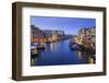 Grand Canal from Rialto Bridge after overnight snow, dawn blue hour, Venice, UNESCO World Heritage-Eleanor Scriven-Framed Photographic Print