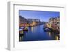 Grand Canal from Rialto Bridge after overnight snow, dawn blue hour, Venice, UNESCO World Heritage-Eleanor Scriven-Framed Photographic Print