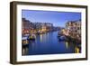 Grand Canal from Rialto Bridge after overnight snow, dawn blue hour, Venice, UNESCO World Heritage-Eleanor Scriven-Framed Photographic Print