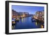 Grand Canal from Rialto Bridge after overnight snow, dawn blue hour, Venice, UNESCO World Heritage-Eleanor Scriven-Framed Photographic Print