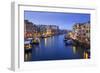 Grand Canal from Rialto Bridge after overnight snow, dawn blue hour, Venice, UNESCO World Heritage-Eleanor Scriven-Framed Photographic Print