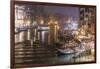 Grand Canal from Rialto Bridge during rare snowfall on a winter evening, Venice, UNESCO World Herit-Eleanor Scriven-Framed Photographic Print