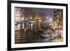 Grand Canal from Rialto Bridge during rare snowfall on a winter evening, Venice, UNESCO World Herit-Eleanor Scriven-Framed Photographic Print